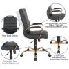 High Back Leather Soft Executive Swivel Office Chair with Frame and Armrests; Various Options