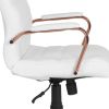 High Back Leather Soft Executive Swivel Office Chair with Frame and Armrests; Various Options