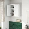 Bathroom wall cabinet; space saving storage cabinet above toilet; medicine cabinet with 2 doors and adjustable shelves; cupboard