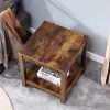 Side Table , 2-Tier Small Space End Table ,Modern Night Stand, Sofa table, Side Table with Storage Shelve