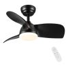 28 In Intergrated LED Ceiling Fan Lighting with White /Black  ABS Blade