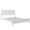 Modern White Solid Wood Full Platform Bed