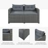 9-piece Outdoor Patio Large Wicker Sofa Set, Rattan Sofa set for Garden, Backyard,Porch and Poolside, Gray wicker