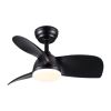 28 In Intergrated LED Ceiling Fan Lighting with White /Black  ABS Blade