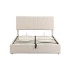 Queen size Upholstered Platform bed with a Hydraulic Storage System