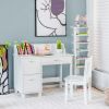 Kids Wooden Writing Furniture Set with Drawer and Storage Cabinet