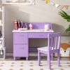 Kids Wooden Writing Furniture Set with Drawer and Storage Cabinet