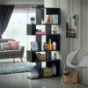 5 Cubes Ladder Shelf Corner Bookshelf Display Rack Bookcase