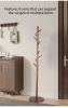 Wooden Tree Coat Rack Stand;  8 Hooks - Super Easy Assembly NO Tools Required - 3 Adjustable Sizes Free Standing Coat Rack;  Hallway/Entryway Coat Han