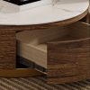 Ziv Lift-top Modern Nesting Coffee Table Set Of 2; White Sintered Stone Coffee Table Set; Fully-assembled; 31.5'; Brown