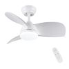 28 In Intergrated LED Ceiling Fan Lighting with White /Black  ABS Blade