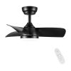 28 In Intergrated LED Ceiling Fan Lighting with White /Black  ABS Blade